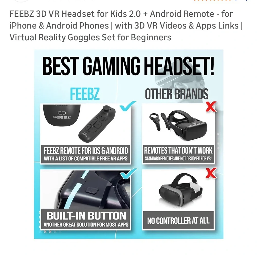 Black VR Headset with Remote
